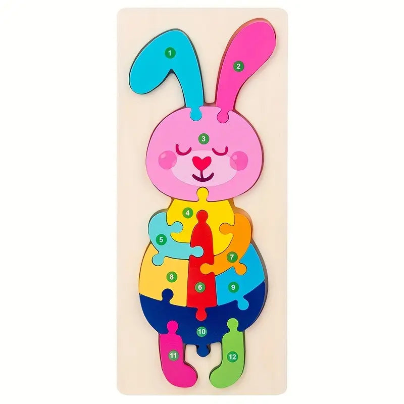 Hase - Holzpuzzle mit Zahlen