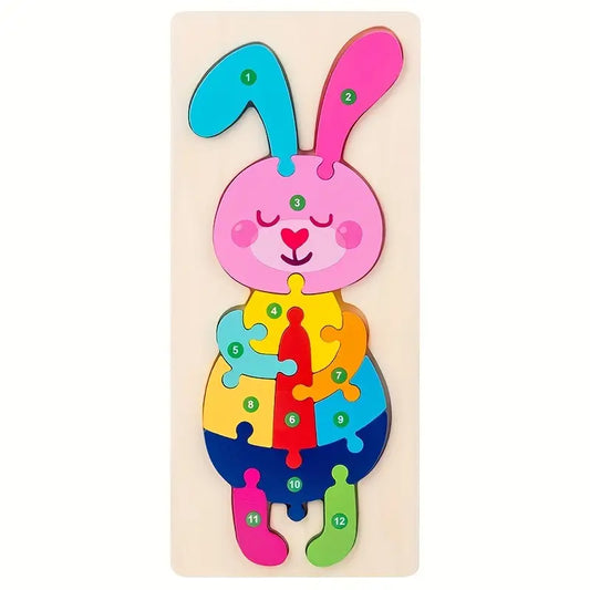 Hase - Holzpuzzle mit Zahlen
