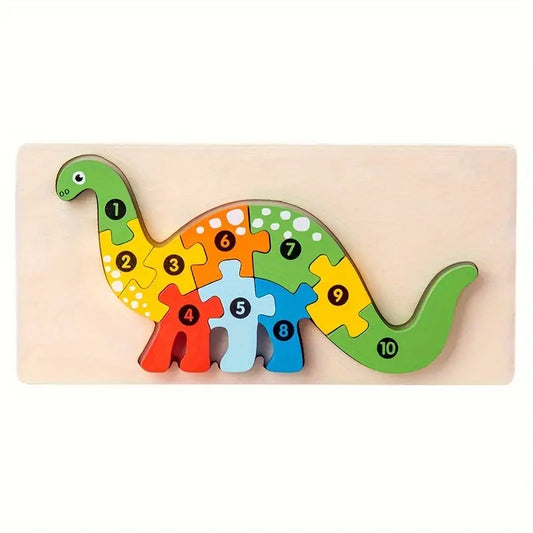Dino-Zahlenpuzzle – Lernspaß mit dem bunten Brontosaurus