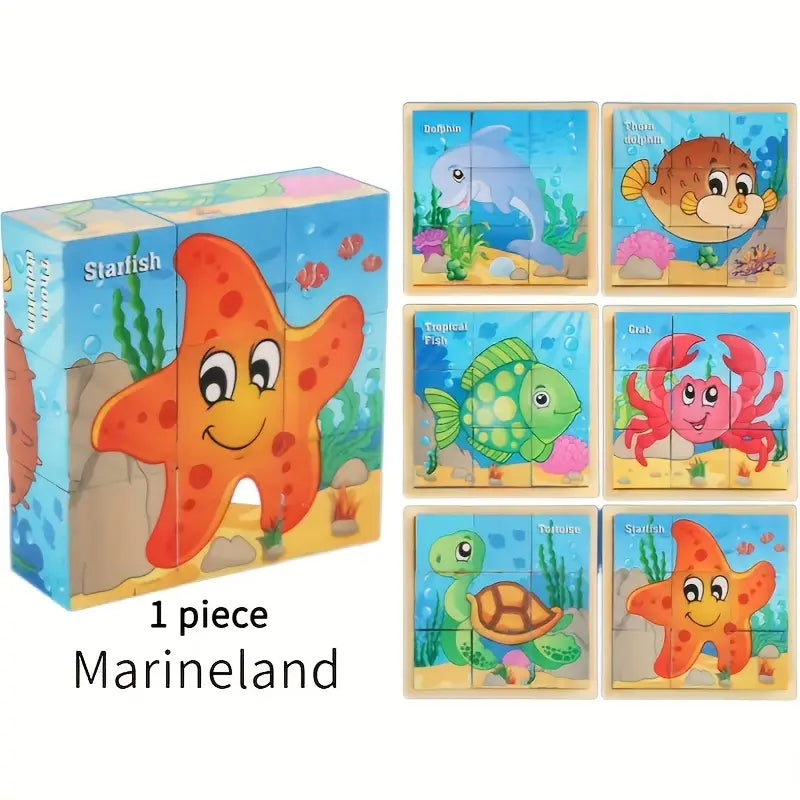 6-teiliges Holzpuzzle-Set "Tiere"