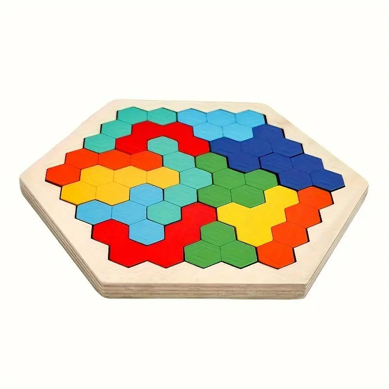 Holzpuzzle "Hexagon" – Intelligenzförderndes Lernspielzeug
