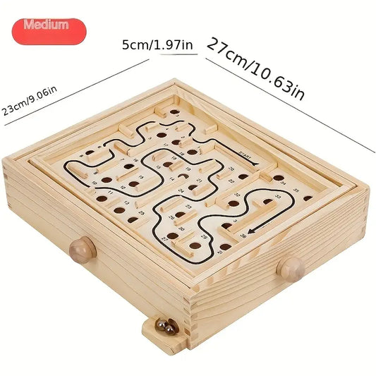 Holz-Labyrinthspiel für Kinder – Motorik & Logik fördern mit Spaß | Lernspiel ab 3 Jahren