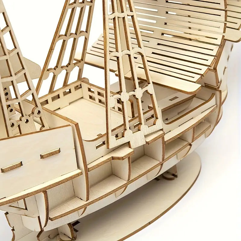 Piraten-Schiff 3D Holzpuzzle – Setze die Segel für dein Abenteuer!