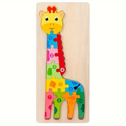 Holzpuzzle "Giraffe mit Zahlen",  10-teilig