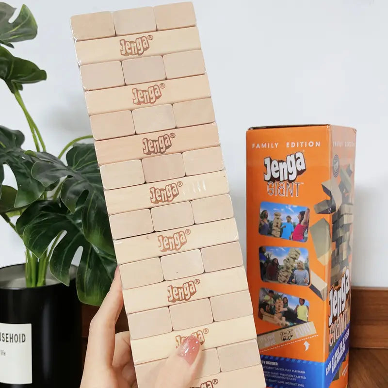 Jenga Giant– Das Original Geschicklichkeitsspiel aus Holz | Stapelspiel für Kinder & Erwachsene