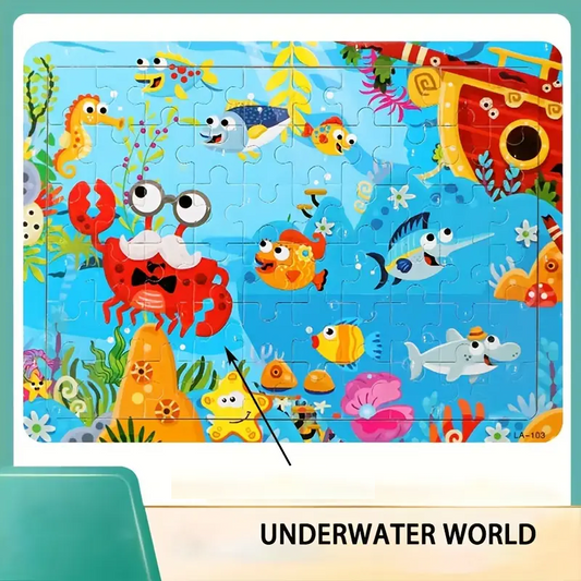 Holzpuzzle „Unterwasserwelt“ – Buntes Meerestiere-Puzzle