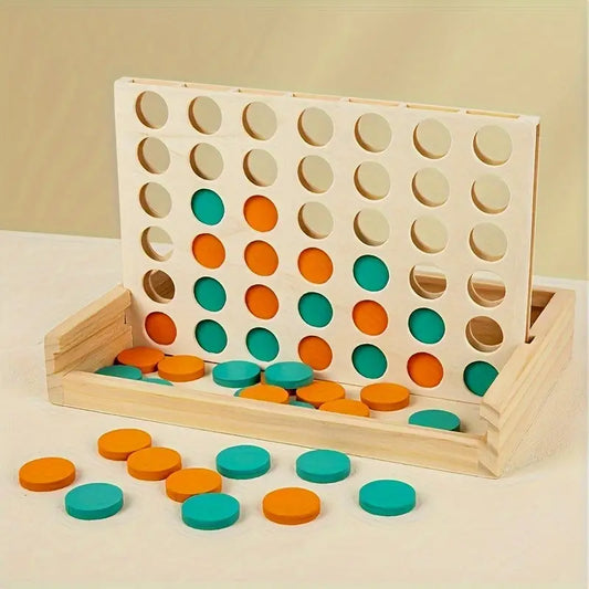 Holzspiel „Vier gewinnt“ – Klassisches Strategiespiel für Kinder & Erwachsene