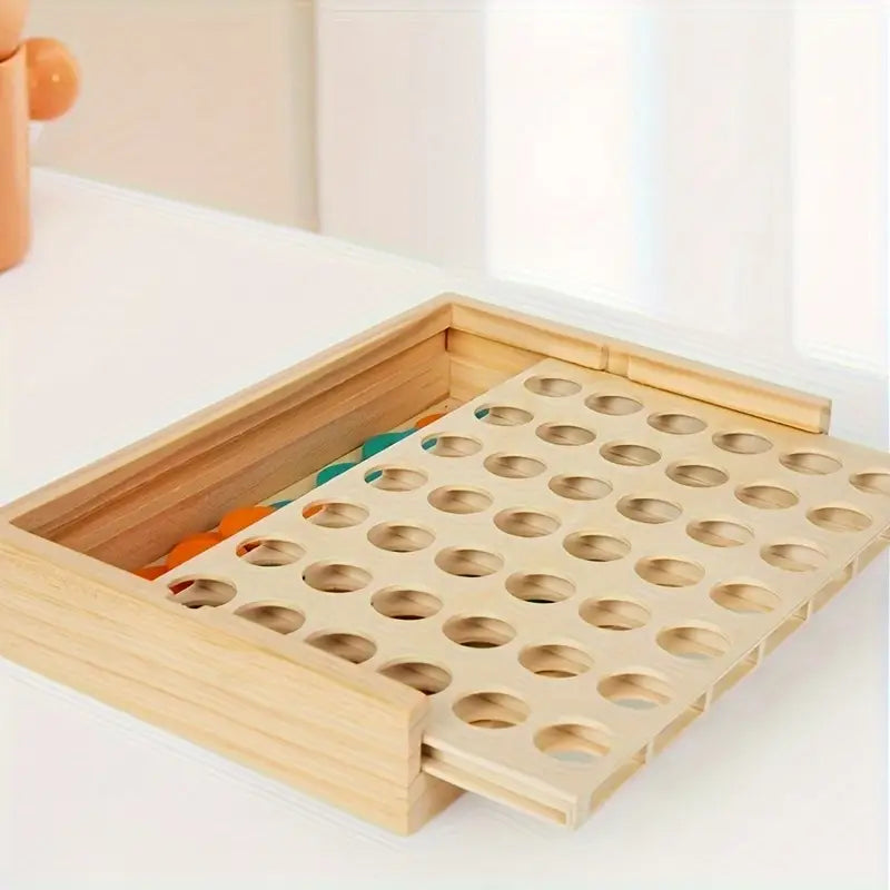 Holzspiel „Vier gewinnt“ – Klassisches Strategiespiel für Kinder & Erwachsene
