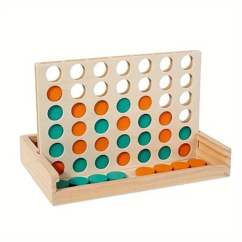 Holzspiel „Vier gewinnt“ – Klassisches Strategiespiel für Kinder & Erwachsene