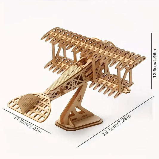 Vintage Holzflugzeug – 3D Holzpuzzle für kleine und große Piloten!